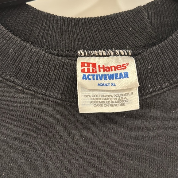 Hanes Activewear Adult Black Halloween Ghost Crewneck Sweatshirt, Size XL - Picture 3 of 4